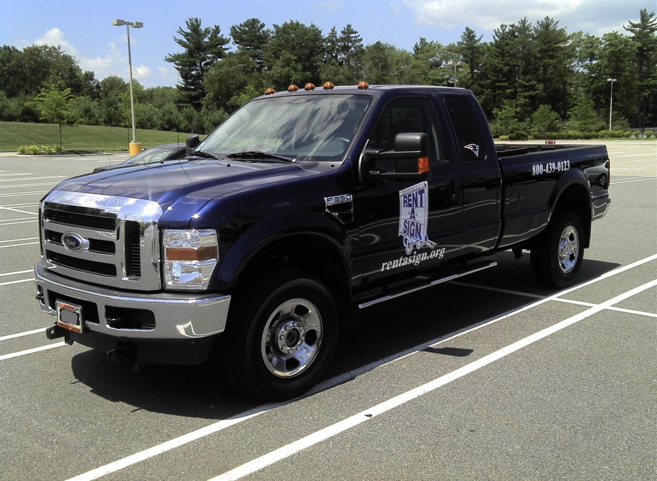 Rent A Sign delivery truck
